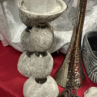 Concrete Effect Pillar Candle Holder Small